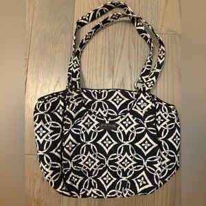 Vera Bradley Concerto Black And White Tote Shoulder Purse Handbag Quilted